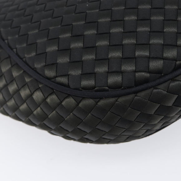Bottega Veneta Tradechart Shoulder Bag Nylon Black Gold Auth 207169A