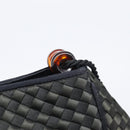 Bottega Veneta Tradechart Shoulder Bag Nylon Black Gold Auth 207169A-15