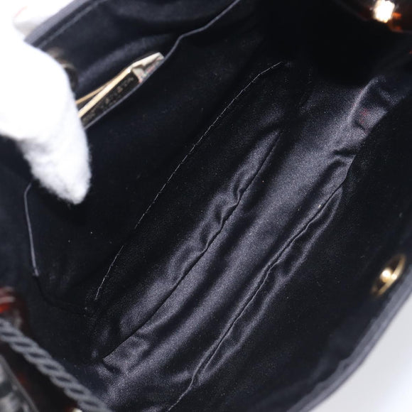 Bottega Veneta Tradechart Shoulder Bag Nylon Black Gold Auth 207169A