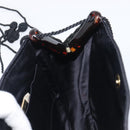 Bottega Veneta Tradechart Shoulder Bag Nylon Black Gold Auth 207169A-18