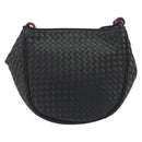Bottega Veneta Tradechart Shoulder Bag Nylon Black Gold Auth 207169A-2