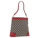 GUCCI GG Canvas Shoulder Bag Navy Gold 001 4231 Auth 207174-1