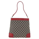GUCCI GG Canvas Shoulder Bag Navy Gold 001 4231 Auth 207174-2