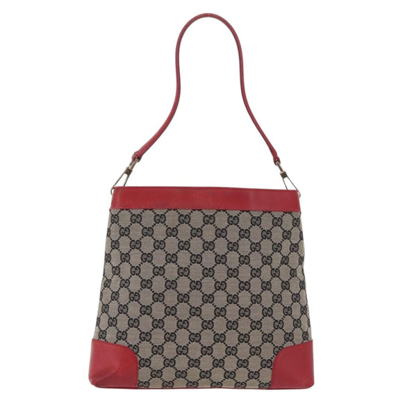 GUCCI GG Canvas Shoulder Bag Navy Gold 001 4231 Auth 207174