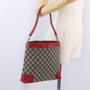 GUCCI GG Canvas Shoulder Bag Navy Gold 001 4231 Auth 207174-25