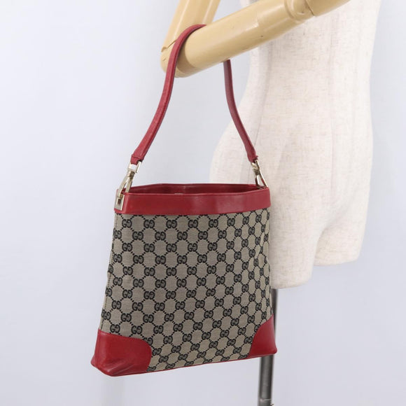 GUCCI GG Canvas Shoulder Bag Navy Gold 001 4231 Auth 207174