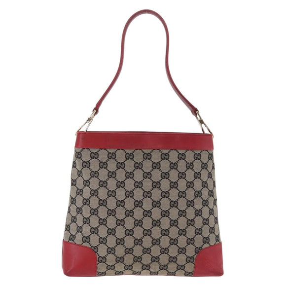 GUCCI GG Canvas Shoulder Bag Navy Gold 001 4231 Auth 207174