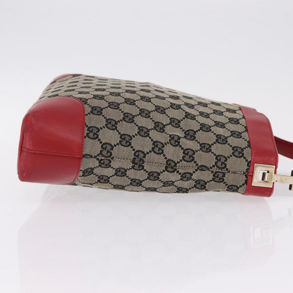 GUCCI GG Canvas Shoulder Bag Navy Gold 001 4231 Auth 207174