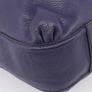 Coach Shoulder Bag Leather Navy Silver Auth 207176A-11
