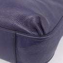 Coach Shoulder Bag Leather Navy Silver Auth 207176A-12