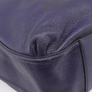 Coach Shoulder Bag Leather Navy Silver Auth 207176A-13