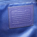 Coach Shoulder Bag Leather Navy Silver Auth 207176A-15