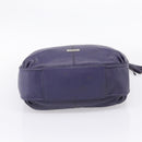 Coach Shoulder Bag Leather Navy Silver Auth 207176A-9