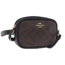Coach Shoulder Bag Leather 2way Brown Gold Auth 207184A-1