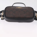 Coach Shoulder Bag Leather 2way Brown Gold Auth 207184A-11