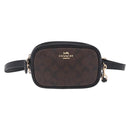 Coach Shoulder Bag Leather 2way Brown Gold Auth 207184A-2