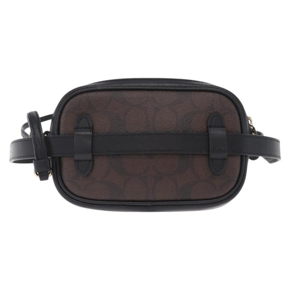 Coach Shoulder Bag Leather 2way Brown Gold Auth 207184A