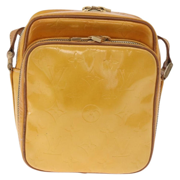 LOUIS VUITTON Monogram Vernis Wooster Bag Lime Yellow M91075 LV Auth 207200