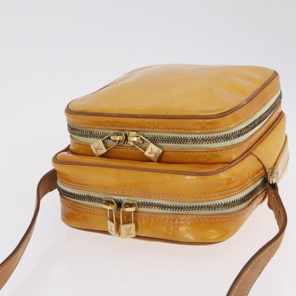 LOUIS VUITTON Monogram Vernis Wooster Bag Lime Yellow M91075 LV Auth 207200