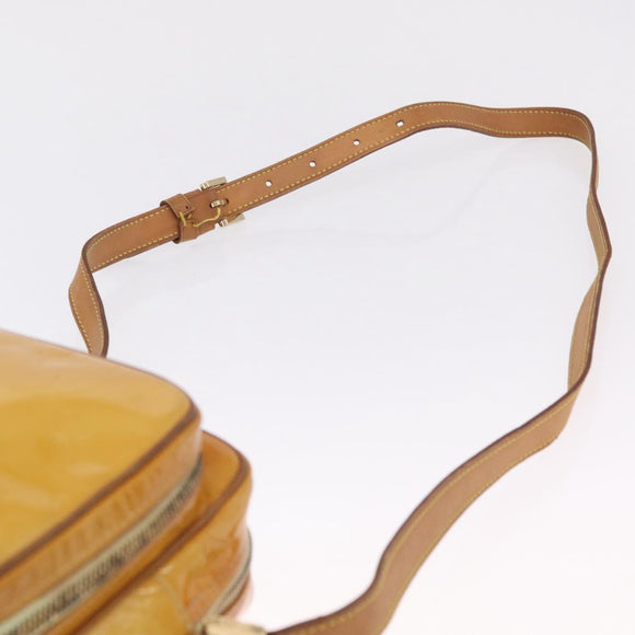 LOUIS VUITTON Monogram Vernis Wooster Bag Lime Yellow M91075 LV Auth 207200