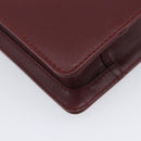 Cartier Must Line Clutch Bag Leather Bordeaux Gold Auth 207205V-11