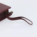 Cartier Must Line Clutch Bag Leather Bordeaux Gold Auth 207205V-12