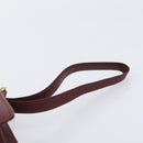 Cartier Must Line Clutch Bag Leather Bordeaux Gold Auth 207205V-13