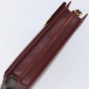 Cartier Must Line Clutch Bag Leather Bordeaux Gold Auth 207205V-14