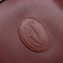 Cartier Must Line Clutch Bag Leather Bordeaux Gold Auth 207205V-16