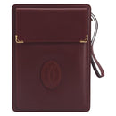 Cartier Must Line Clutch Bag Leather Bordeaux Gold Auth 207205V-2