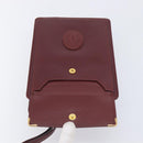 Cartier Must Line Clutch Bag Leather Bordeaux Gold Auth 207205V-21