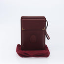 Cartier Must Line Clutch Bag Leather Bordeaux Gold Auth 207205V-24