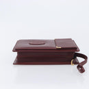 Cartier Must Line Clutch Bag Leather Bordeaux Gold Auth 207205V-4