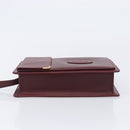Cartier Must Line Clutch Bag Leather Bordeaux Gold Auth 207205V-5