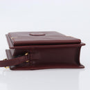 Cartier Must Line Clutch Bag Leather Bordeaux Gold Auth 207205V-6