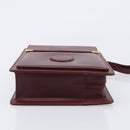 Cartier Must Line Clutch Bag Leather Bordeaux Gold Auth 207205V-7