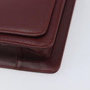 Cartier Must Line Clutch Bag Leather Bordeaux Gold Auth 207205V-8