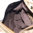 GUCCI GG Crystal Shoulder Bag Patent leather Beige Gold Auth 207208-20