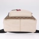 Coach Signature Snoopy Backpack Leather Beige Gold Auth 207211A-11
