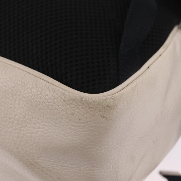 Coach Signature Snoopy Backpack Leather Beige Gold Auth 207211A
