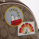 Coach Signature Snoopy Backpack Leather Beige Gold Auth 207211A-19