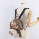 Coach Signature Snoopy Backpack Leather Beige Gold Auth 207211A-32