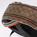 Coach Signature Snoopy Backpack Leather Beige Gold Auth 207211A-6