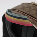 Coach Signature Snoopy Backpack Leather Beige Gold Auth 207211A-7