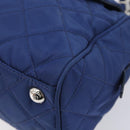 PRADA Chain Shoulder Bag Nylon Blue Silver Auth 207212A-10
