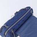 PRADA Chain Shoulder Bag Nylon Blue Silver Auth 207212A-19