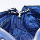 PRADA Chain Shoulder Bag Nylon Blue Silver Auth 207212A-22