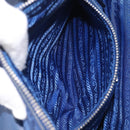 PRADA Chain Shoulder Bag Nylon Blue Silver Auth 207212A-25