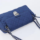 PRADA Chain Shoulder Bag Nylon Blue Silver Auth 207212A-6