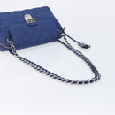 PRADA Chain Shoulder Bag Nylon Blue Silver Auth 207212A-7